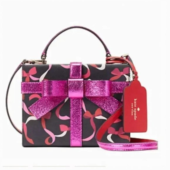 kate spade wrapping party gift box present crossbody purse bag nwt - Picture 1 of 8